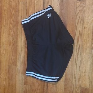 Womens adidas black white stripe shorts size medium